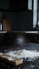 Flour explosion kitchen counter