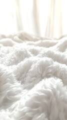 Fluffy white blanket texture