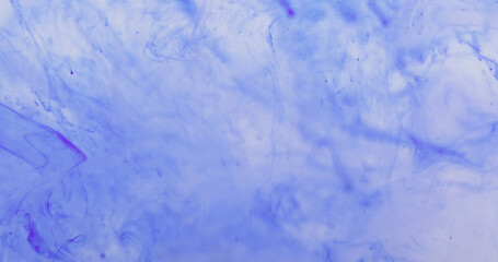 Defocused fluid. Ink mix. Violet mist emulsion swirl texture blur water stream. Falling pigment drip haze fantasy abstract background.