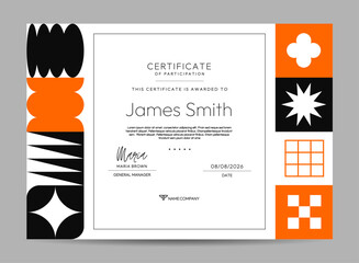 Certificate of Attendance with Geometric Abstract Shapes