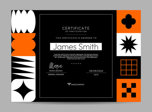 Certificate of Attendance with Geometric Abstract Shapes