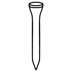 golf tee hand drawn outline illustration