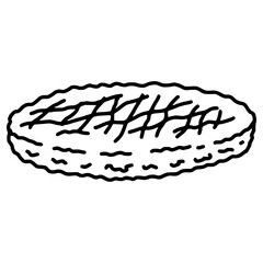 a beef meat patty hand drawn outline illustration