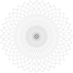 Vector guilloche rosette pattern design with intricate circle ornaments, ideal for certificates and diplomas