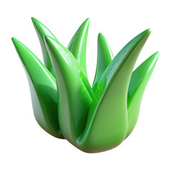 Obraz premium 3d vibrant green succulent plant isolated on transparent background