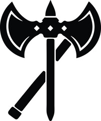 double headed axe vector icon.