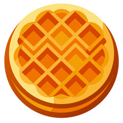 Brown waffles food vector icon on white background.