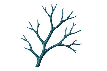 Obraz premium Blue coral branch growing upwards, isolated on transparent background, perfect for marine-themed projects