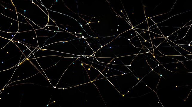 Abstract light trails on black background