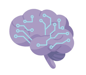 Circuit Brain Icon Illustration