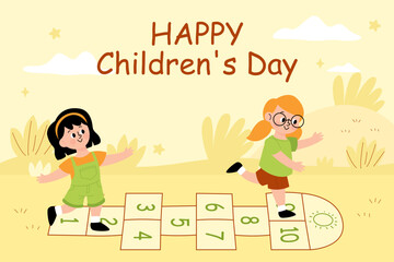 Kids Enjoying International Children&rsquo;s Day Concept