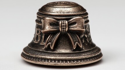 Antique Bronze Bell with Bow Decoration for Holiday Decor