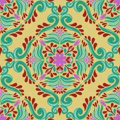 Multicolored seamless flowers