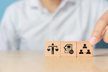 Emphasizing integrity and corporate compliance, the image represents ethical decision-making and responsible leadership