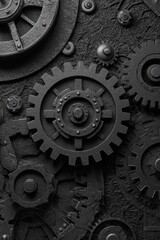 Close-up of intricate gears and cogs