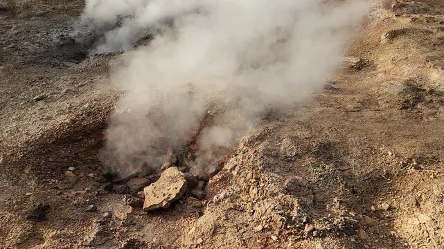 A mud hot spring geyser in Iceland