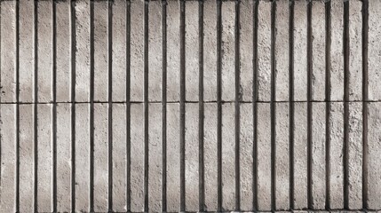 The concrete wall features a series of parallel lines that create a unique texture, enhanced by natural light highlighting the rough surface. Shadows add depth to the design.