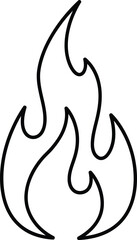 Simple black line drawing of a stylized flame.