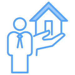 Real Estate Agent Blue Icon