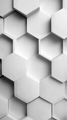 Fototapeta premium Abstract 3D hexagonal pattern in white