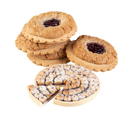 Crackers with filling cut out isolated transparent background