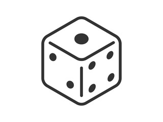 ホビーの、サイコロのアイコン（線画）のイラスト