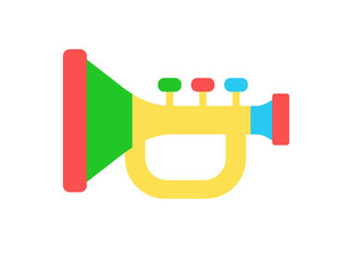 ホビーの、ラッパのアイコンのイラスト