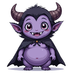 Fototapeta premium A small horned vampire monster