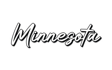 Minnesota hand lettering design calligraphy vector, Minnesota text vector trendy typography design