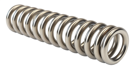 Close-Up of Shiny Metallic Coil Spring Isolated on Transparent Background
Cylindrical Metal Spring with Evenly Spaced Coils – Isolated Close-Up