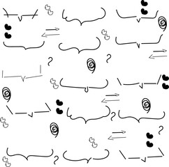 A decorative set of vintage calligraphic elements with vector swirls, scrolls, and flourishes for borders, dividers, and banners