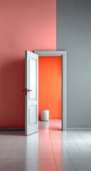 Open door reveals vibrant room