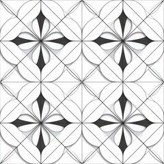 Fototapeta premium Geometric floral tile pattern