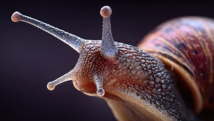 Close-up of a snail's head and shell (1)