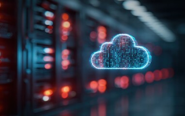 Cloud computing concept in a server room