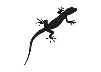 Fototapeta premium Lizard Icon Silhouette with Long Tail in Flat Vector Format on White Background.