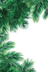 Tropical palm leaves frame