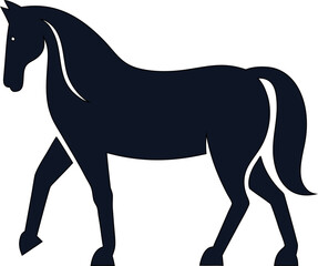 Bold flat horse silhouette vector logo. Perfect for farm signs, riding clubs, horse racing graphics, and countryside branding.

