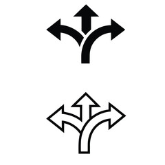 Way vector icon. arrow illustration sign. fork symbol.
