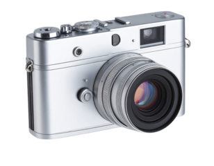 Firefly_A clean, floating classic camera with minimalist styling, sleek modern lines combined 101557