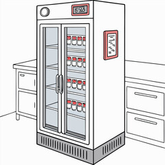 Medical fridge storing vaccine vials safely generated by ai