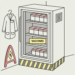Medical fridge storing vaccine vials safely generated by ai