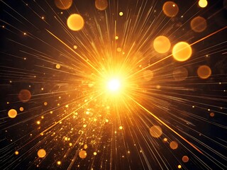 Photo of a captivating explosion of golden light radiates outwards, creating a dynamic and energetic abstract background, ideal for adding a touch of futuristic technology and design
