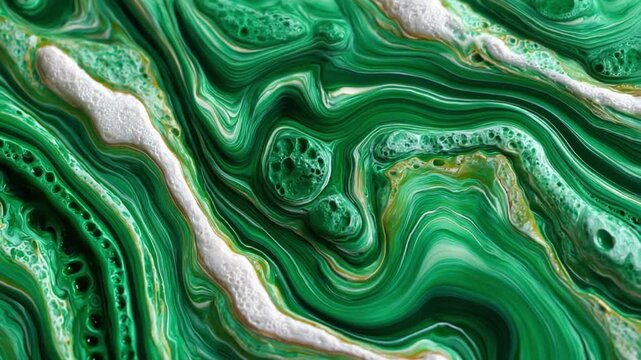 Abstract Malachite Texture: A mesmerizing close-up of a malachite stone, showcasing its unique, swirling patterns of vibrant green and white, and evoking the beauty of nature.