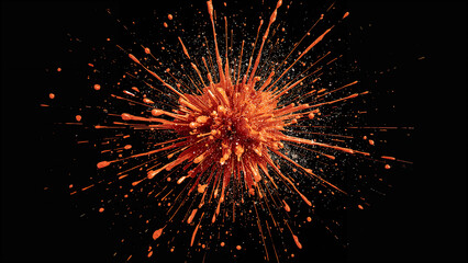 Obraz premium Dynamic Orange Paint Splash Creating Stunning Visual Effects