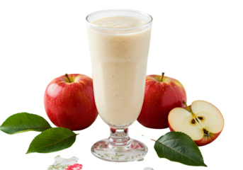 Creamy Apple Smoothie Recipe: Refreshing & Delicious Isolated on Transparent Background