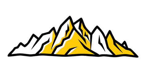 Simple black and white mountain silhouette, ideal for logos or branding vector art design