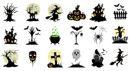 Fototapeta premium set of halloween icons