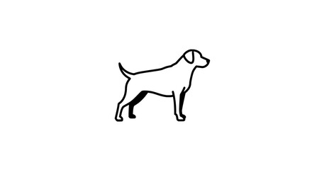 Dog Silhouette: A simple yet elegant illustration of a dog in a side profile, showcasing its sleek form and poised posture.