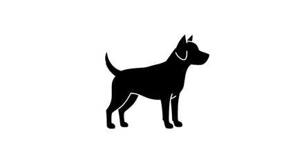 Silhouette of a Loyal Companion: A stark silhouette of a dog, standing poised and alert, representing loyalty and companionship.